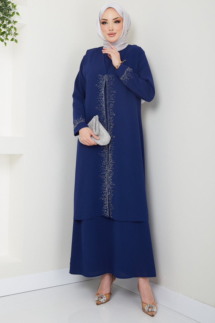 NAVY BLUE EVENING DRESS  