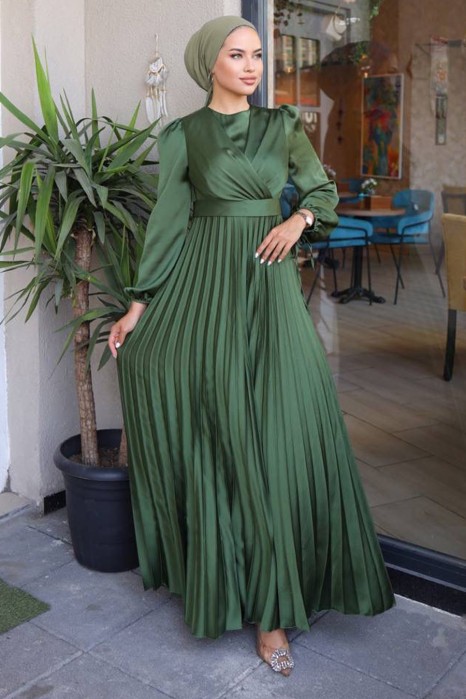 OIL GREEN  DRESS