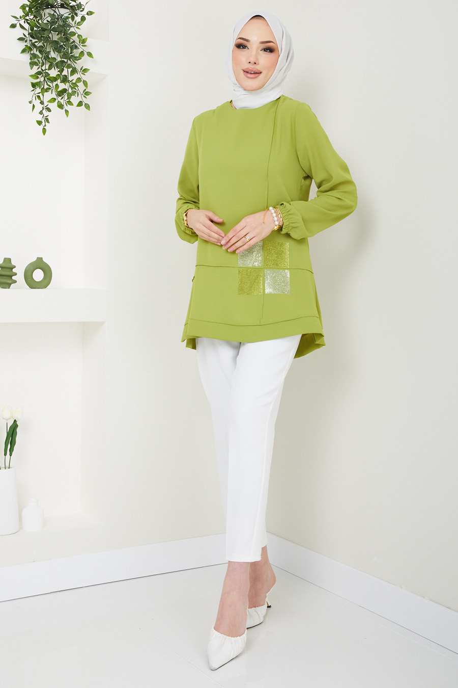 TUNIC - OIL GREEN  TUNIC - OIL GREEN