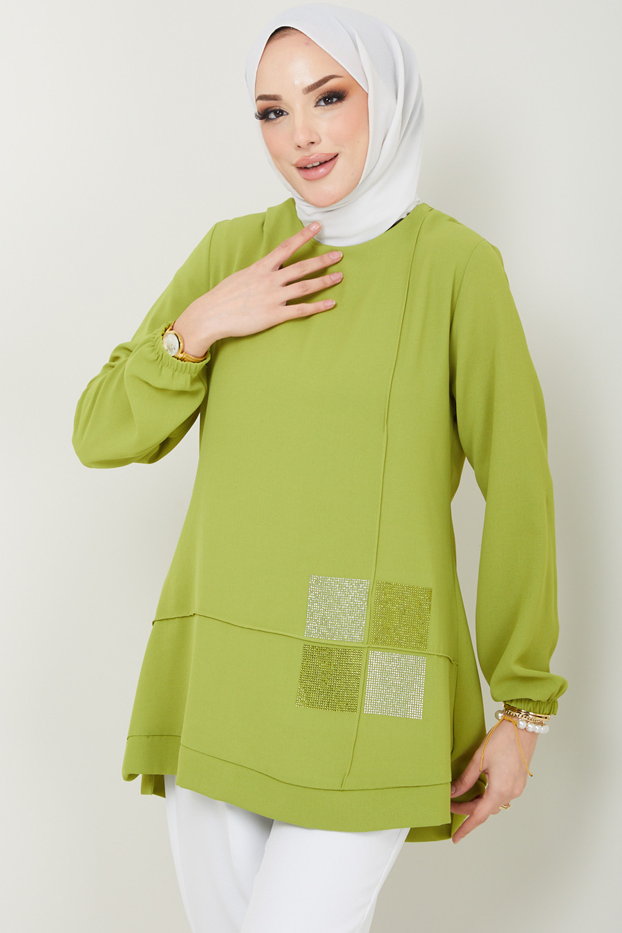 TUNIC - OIL GREEN  TUNIC - OIL GREEN