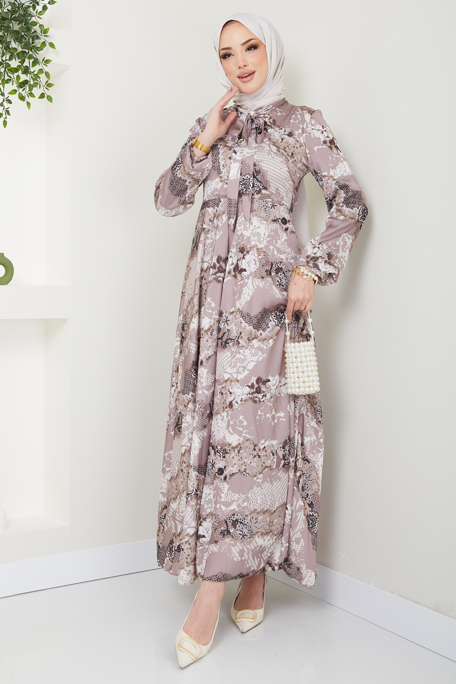 PATTERNED VISON COLOR DRESS