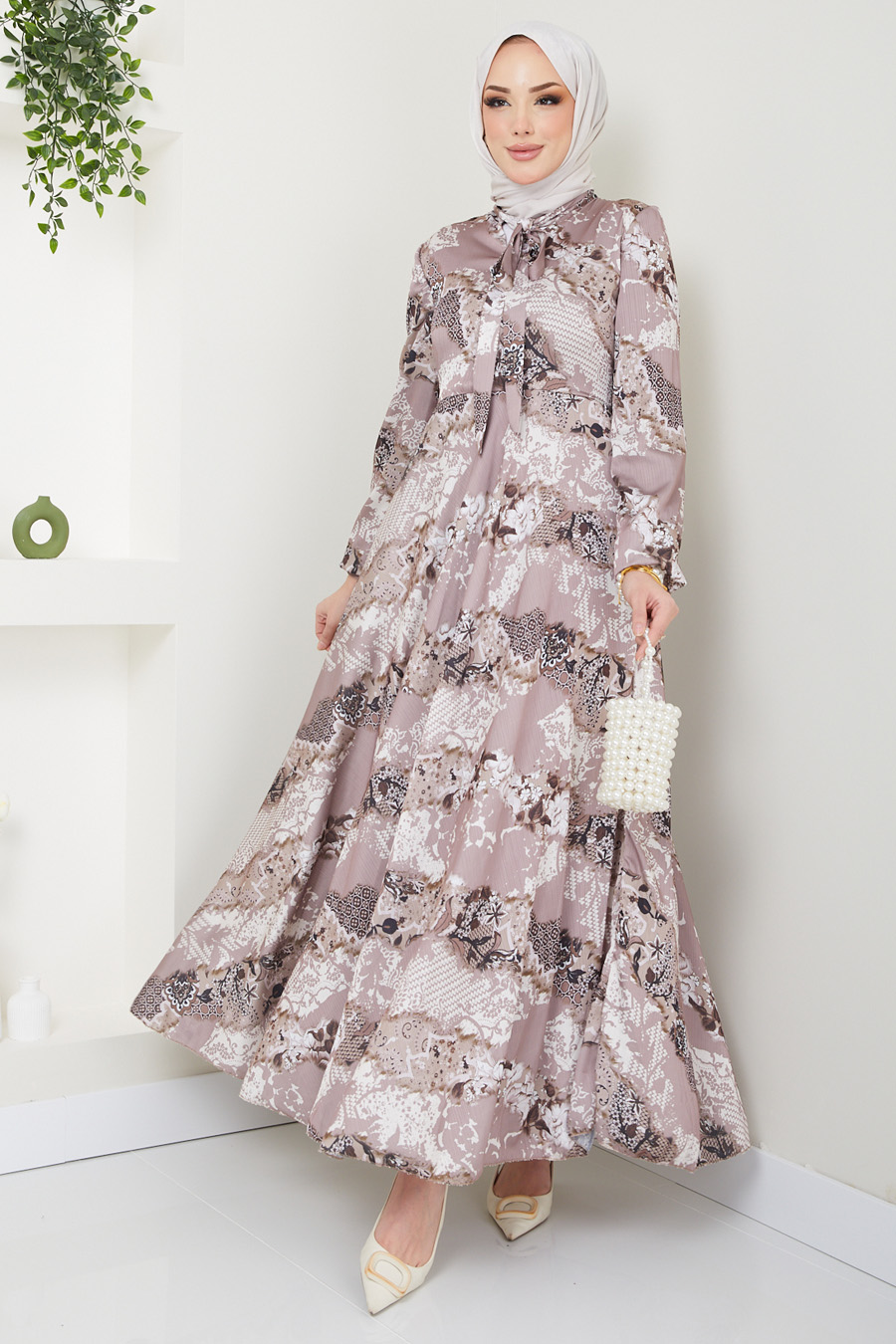 PATTERNED VISON COLOR DRESS