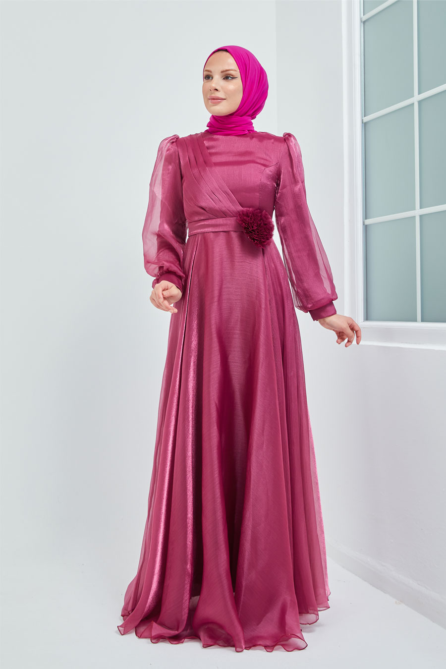 PLUM COLOR EVENING DRESS  