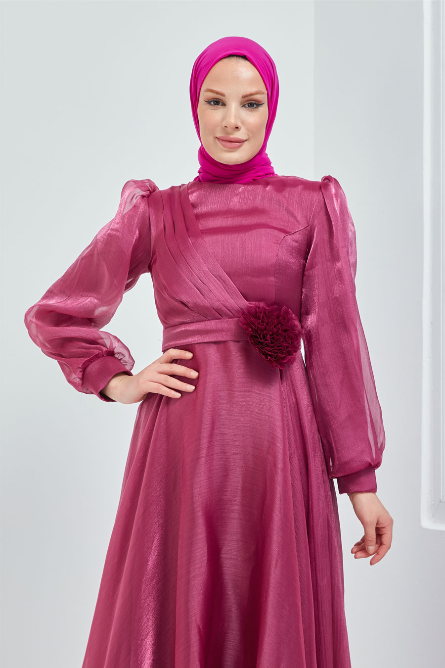 PLUM COLOR EVENING DRESS  