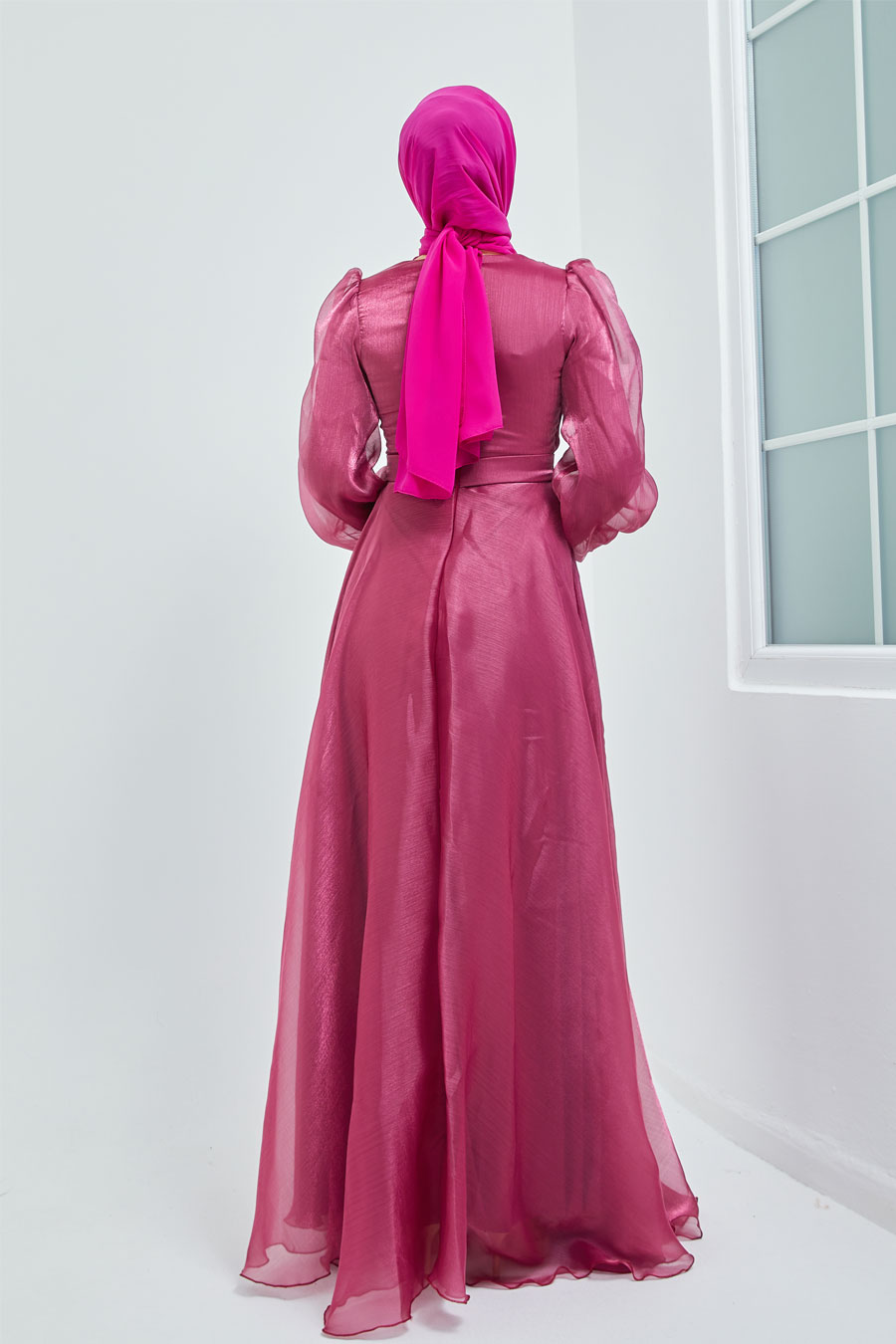 PLUM COLOR EVENING DRESS  