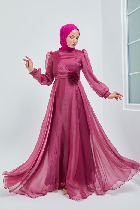 PLUM COLOR EVENING DRESS  