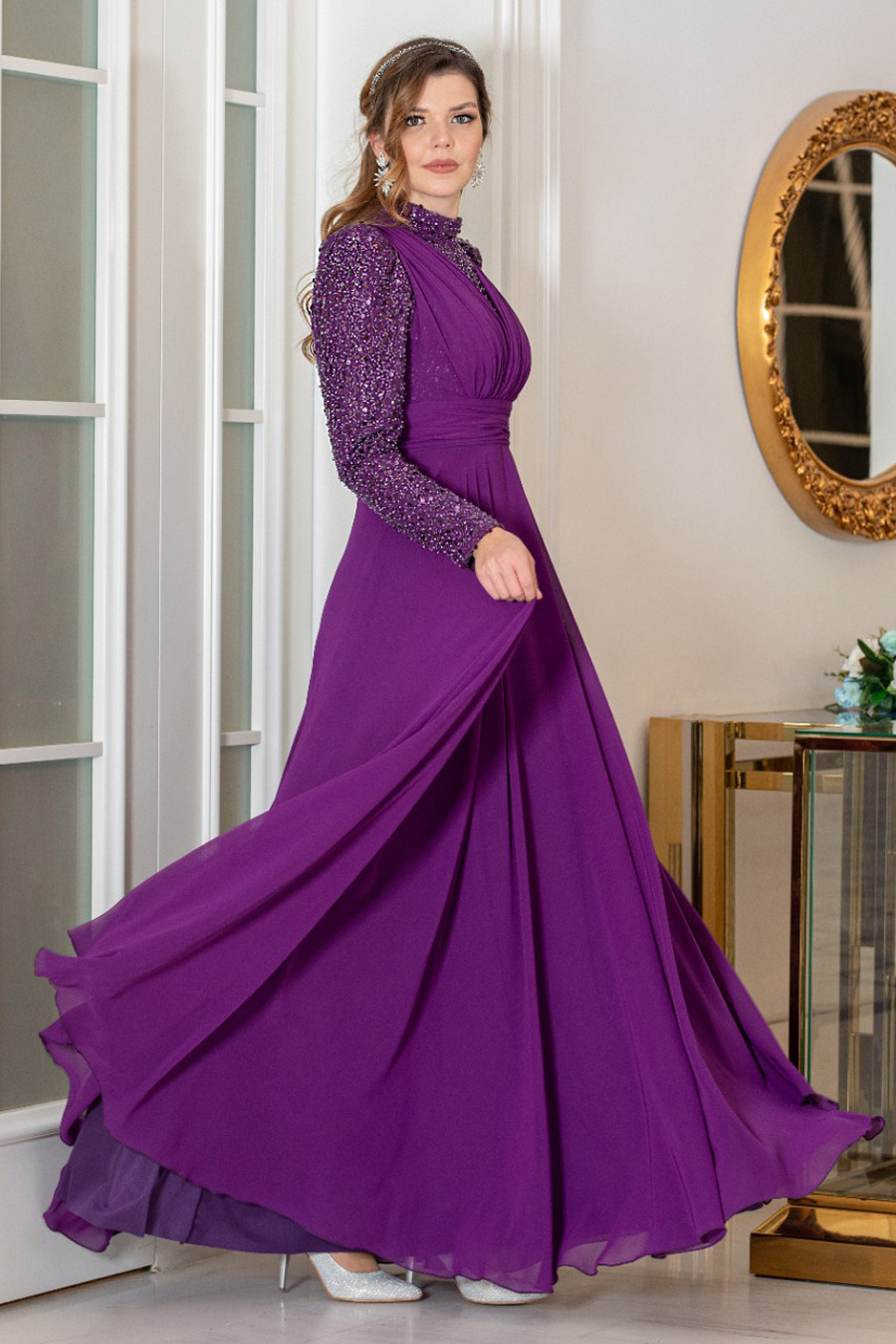 PURPLE EVENING DRESS   PURPLE EVENING DRESS