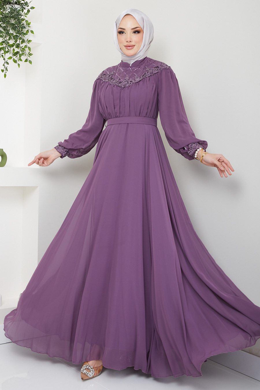 PURPLE EVENING DRESS 