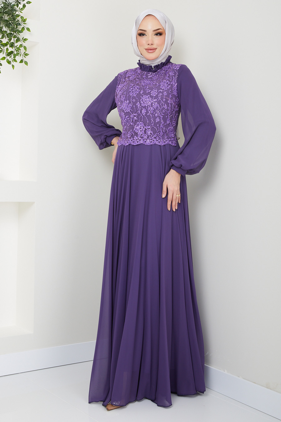 PURPLE EVENING DRESS 