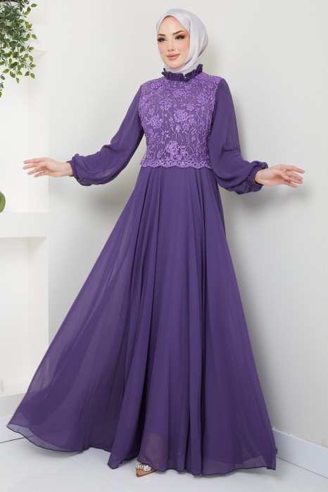 PURPLE EVENING DRESS 