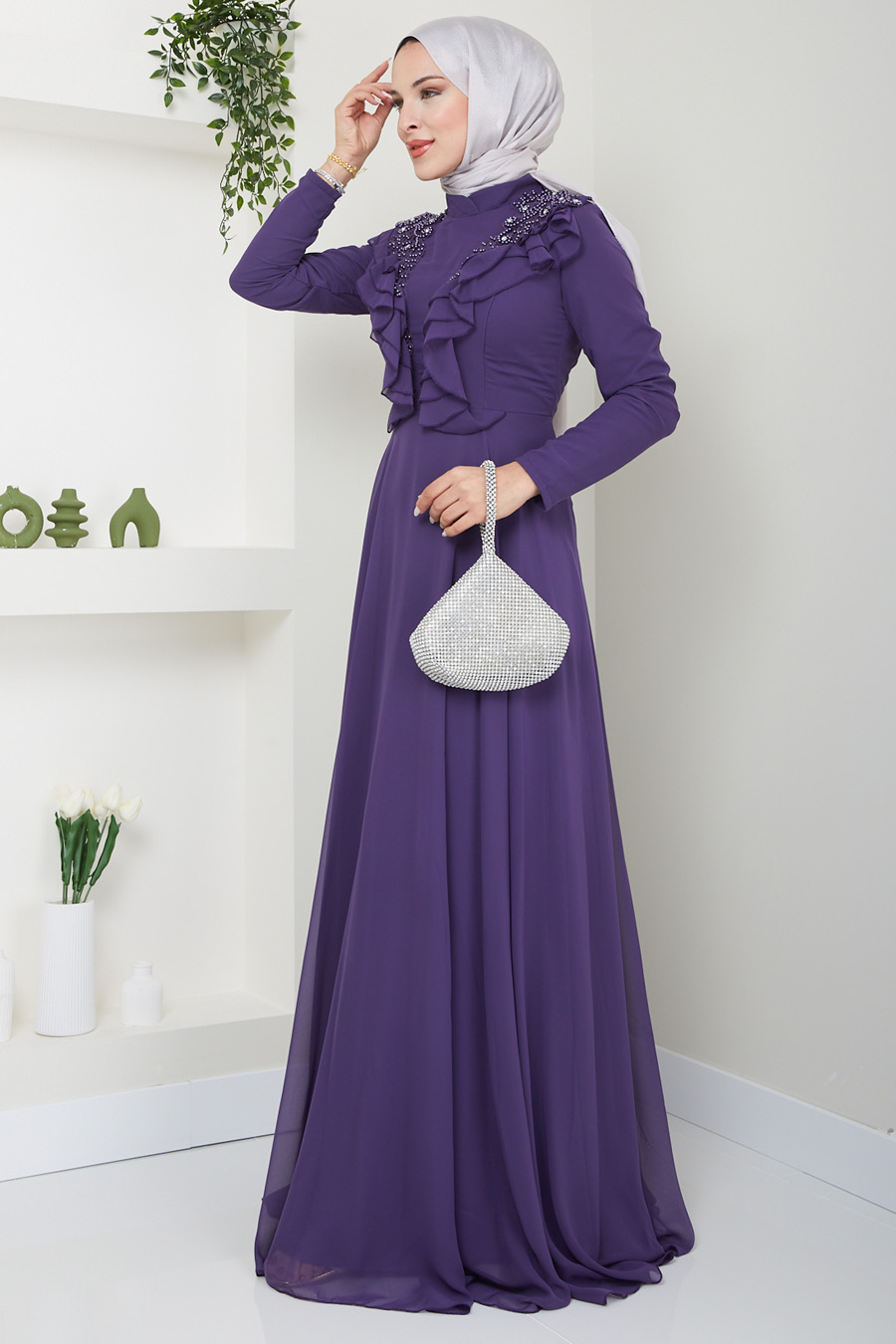 PURPLE EVENİNG DRESS