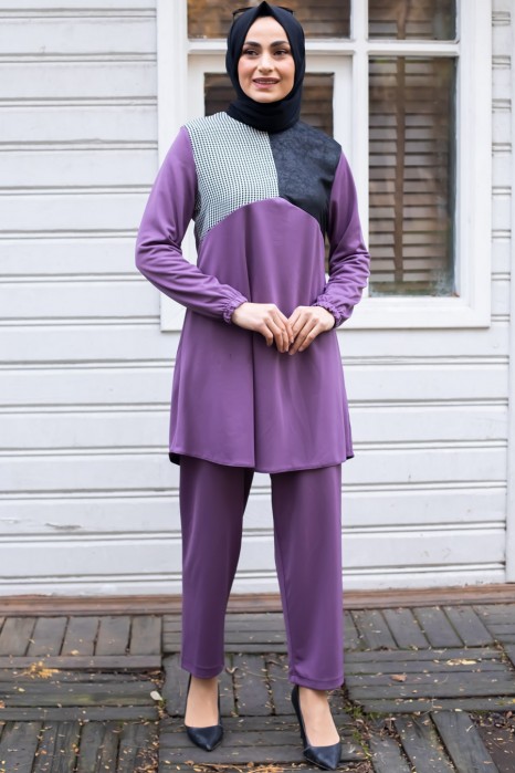 PURPLE TUNIC AND PANT SUIT 