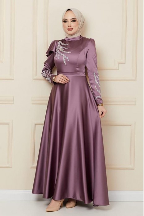 ROSE COLOR EVENING DRESS  