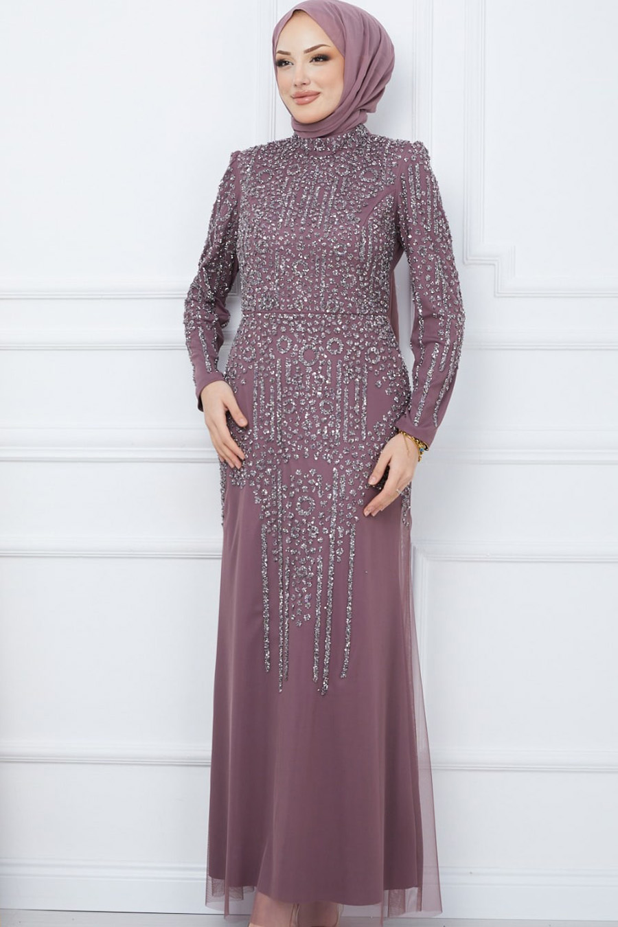 ROSE COLOR EVENING DRESS   ROSE COLOR EVENING DRESS