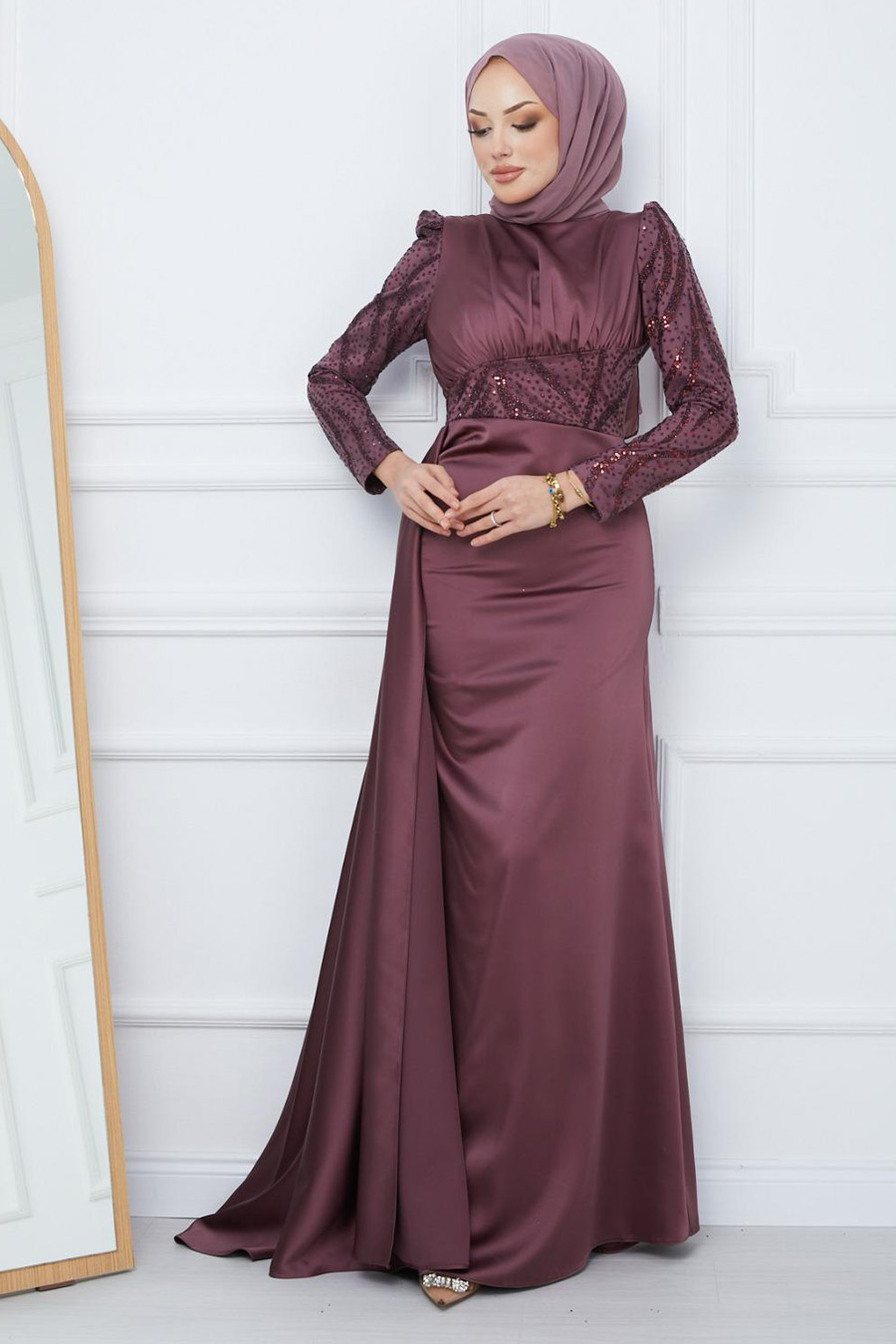 ROSE COLOR   EVENING DRESS   ROSE COLOR   EVENING DRESS