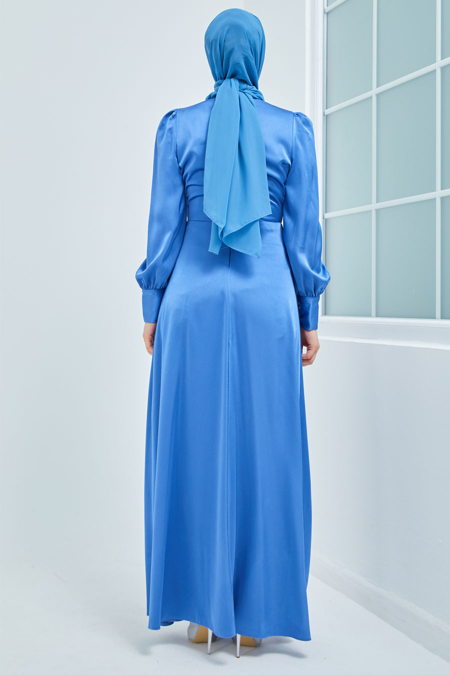 INDIGO COLOR EVENING DRESS   INDIGO COLOR EVENING DRESS