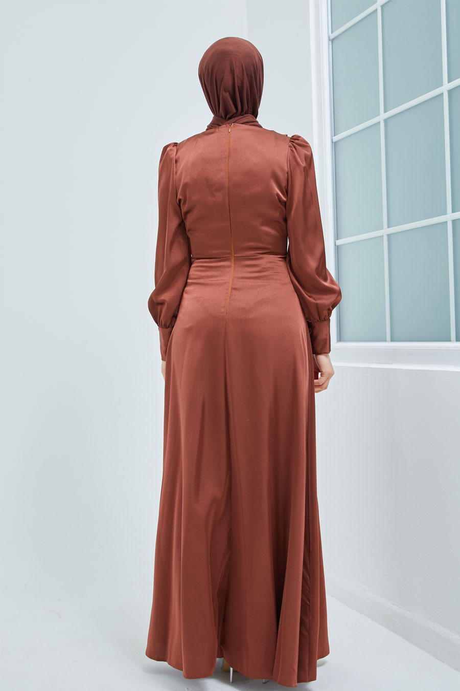 BROWN EVENING DRESS  