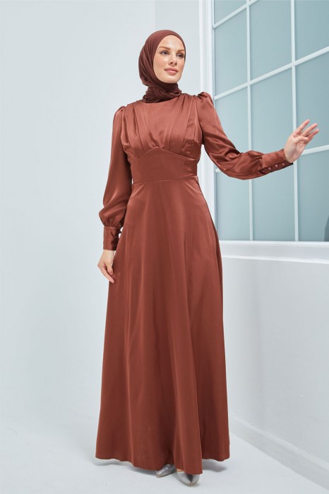 BROWN EVENING DRESS  