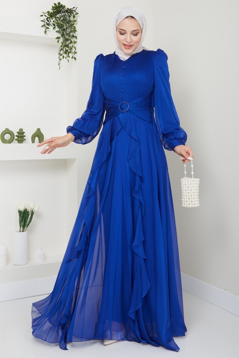 SAX BLUE EVENING DRESS   