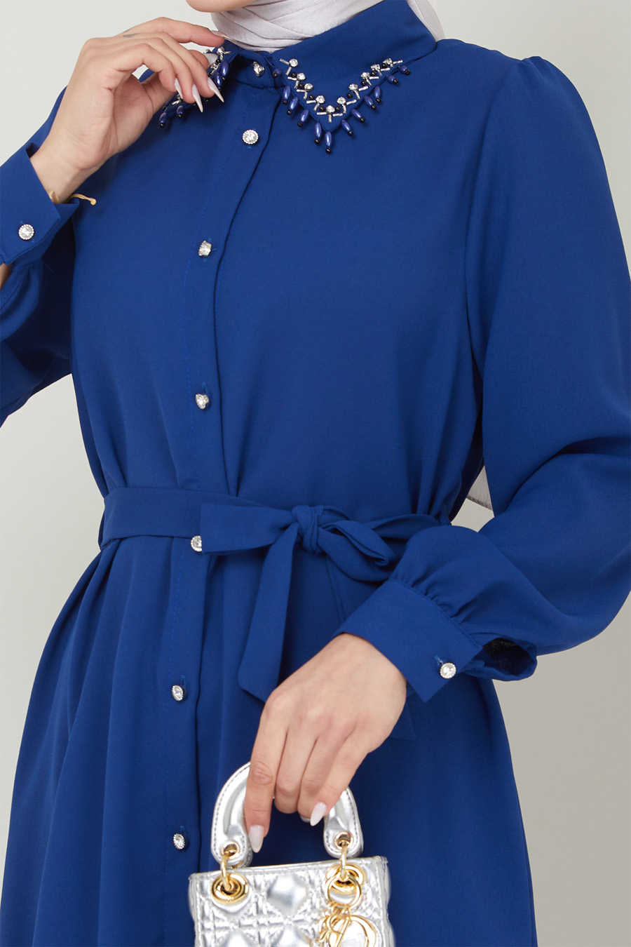 SAX BLUE PANT AND TUNIC SUIT  