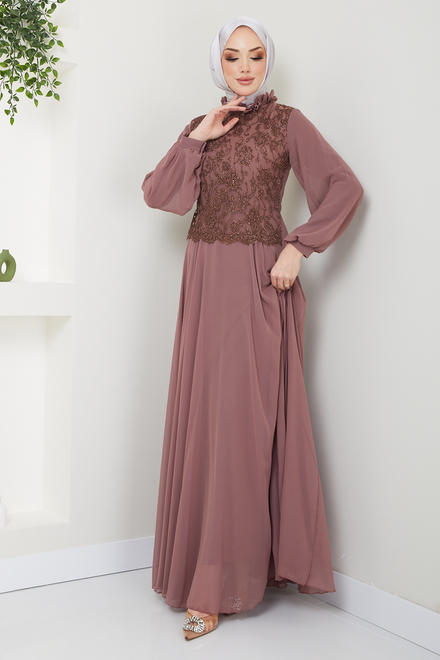 VISON COLOR EVENING DRESS 