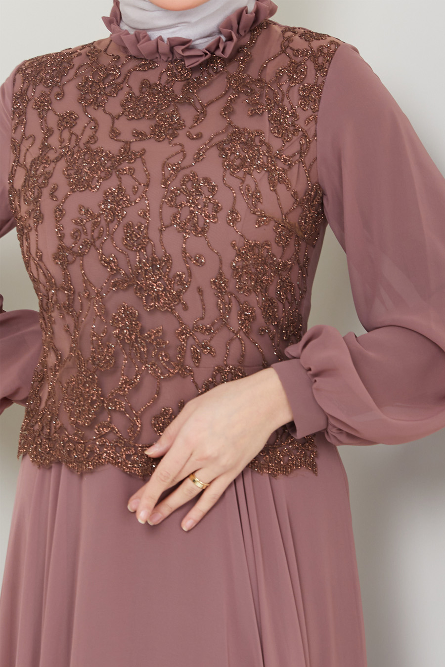 VISON COLOR EVENING DRESS 