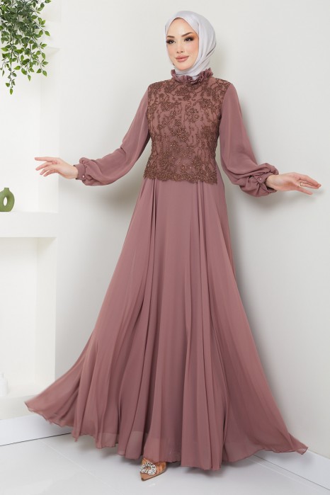 VISON COLOR EVENING DRESS 