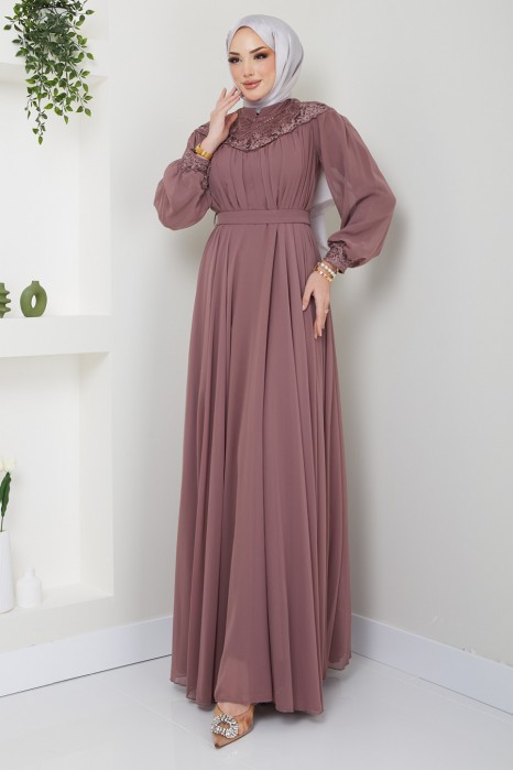 VISON COLOR EVENING DRESS 