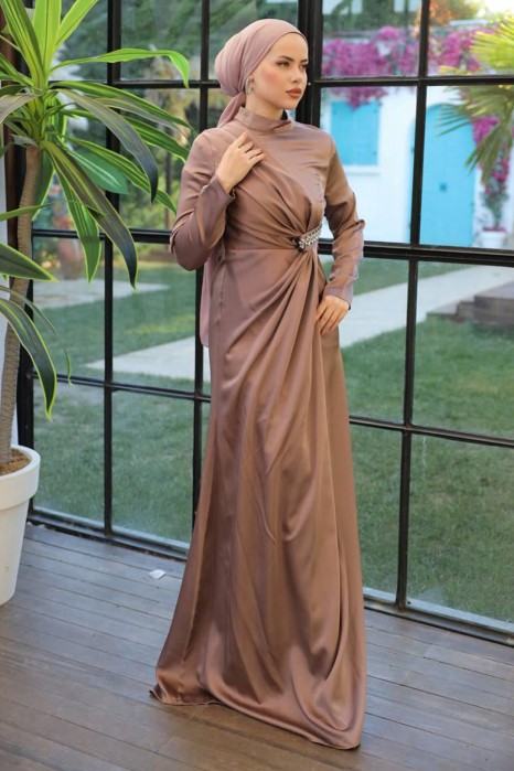 VISON COLOR  EVENING DRESS  