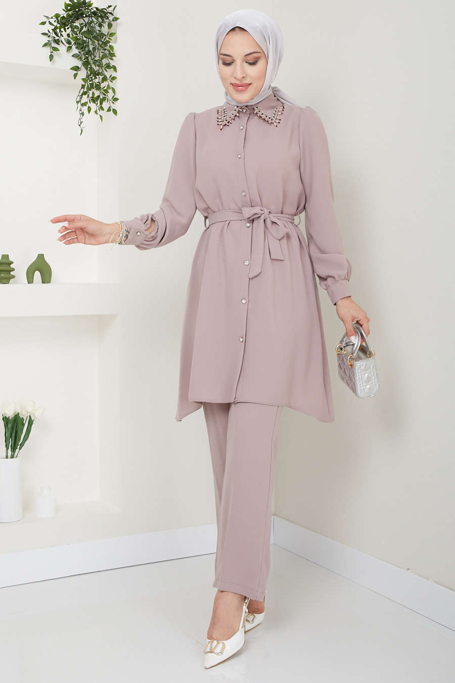 VISON COLOR PANT AND TUNIC SUIT  