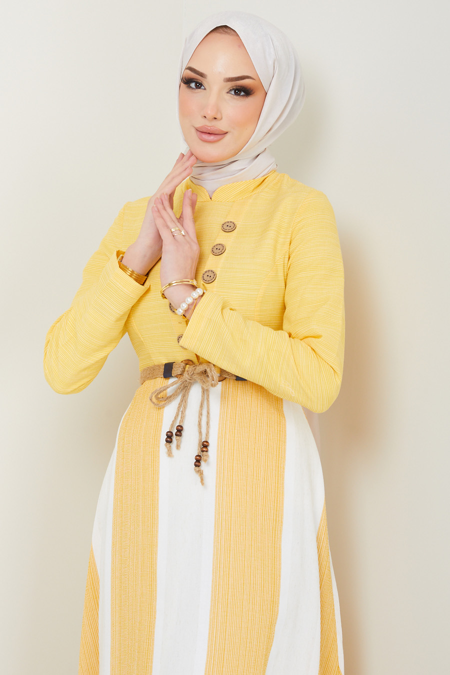 YELLOW STRIPED DRESS 