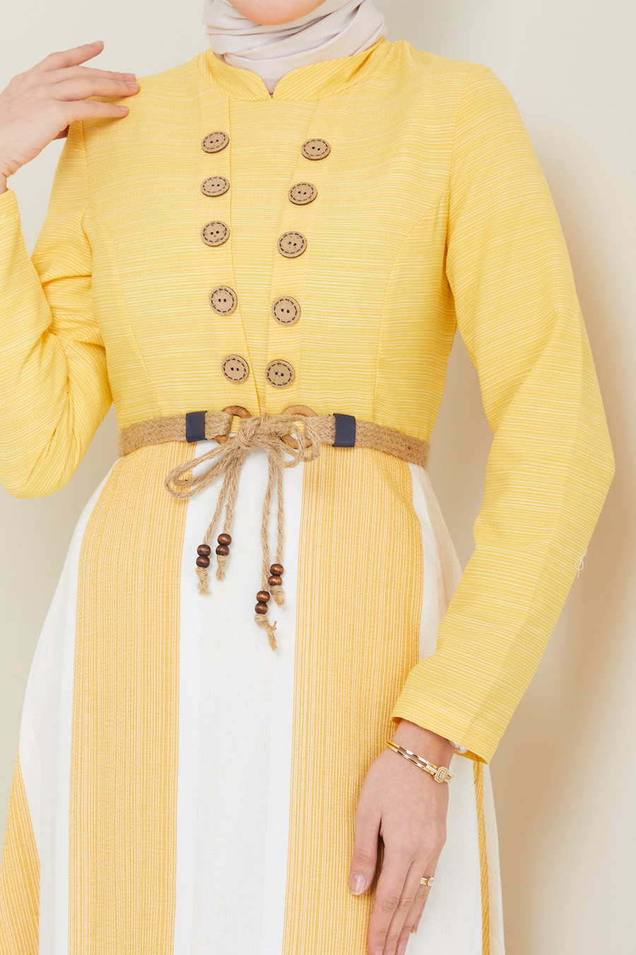 YELLOW STRIPED DRESS 