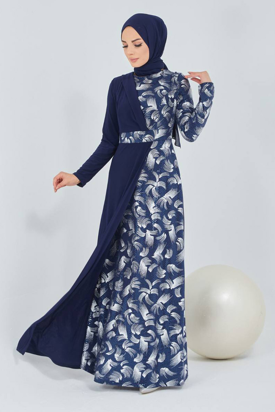 NAVY BLUE EVENING DRESS  