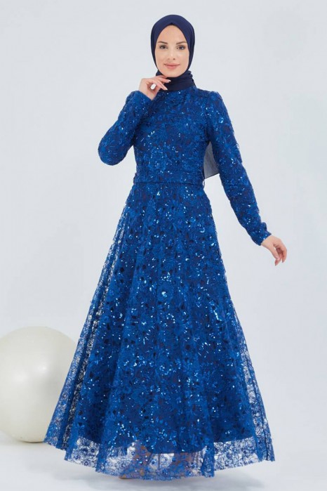 SAX BLUE EVENING DRESS  