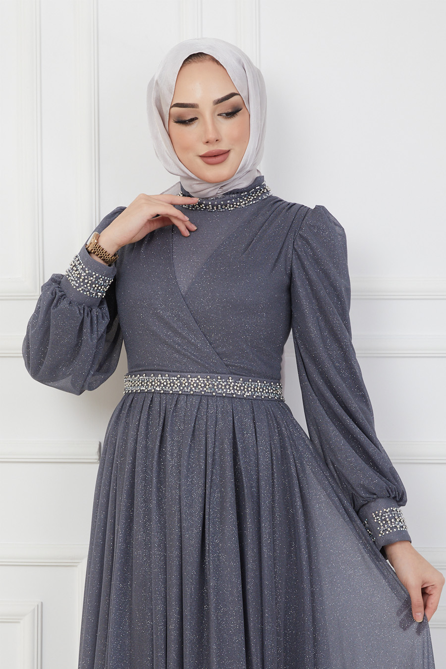 ANTHRACITE EVENING DRESS  