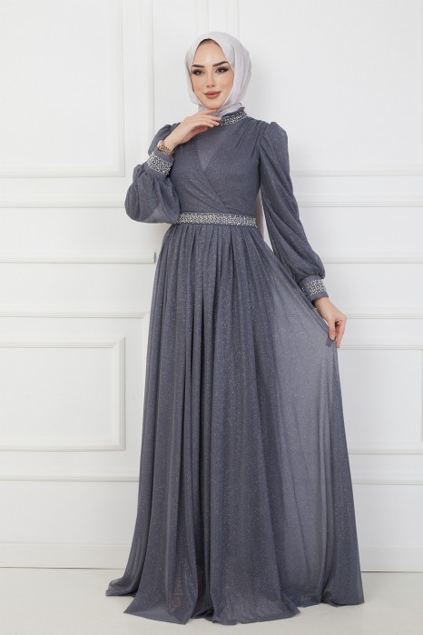 ANTHRACITE EVENING DRESS  