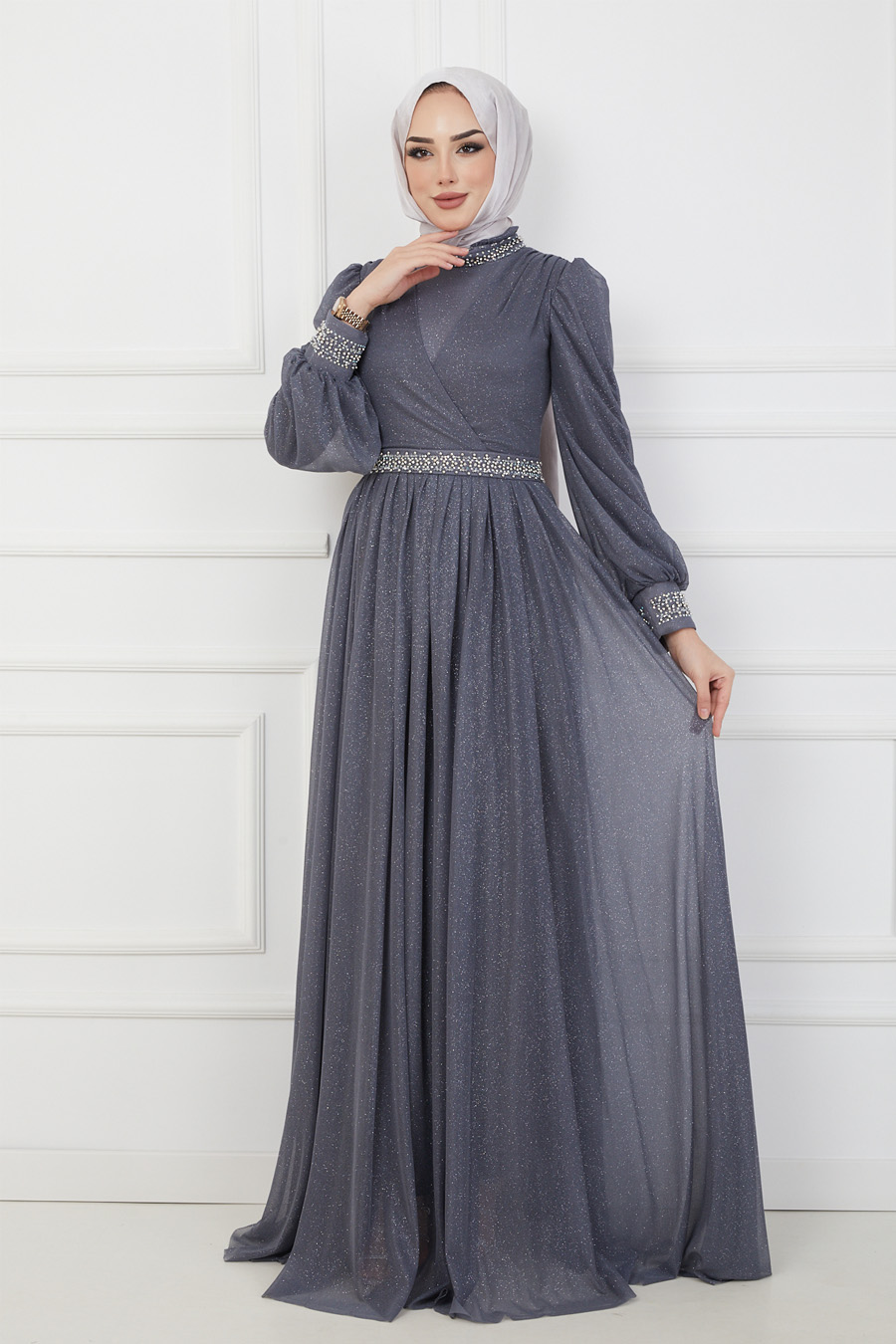 ANTHRACITE EVENING DRESS  