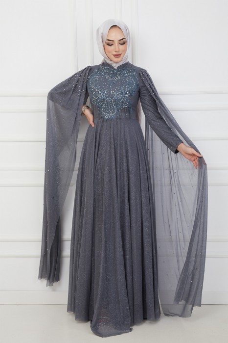 ANTHRACITE EVENING DRESS  