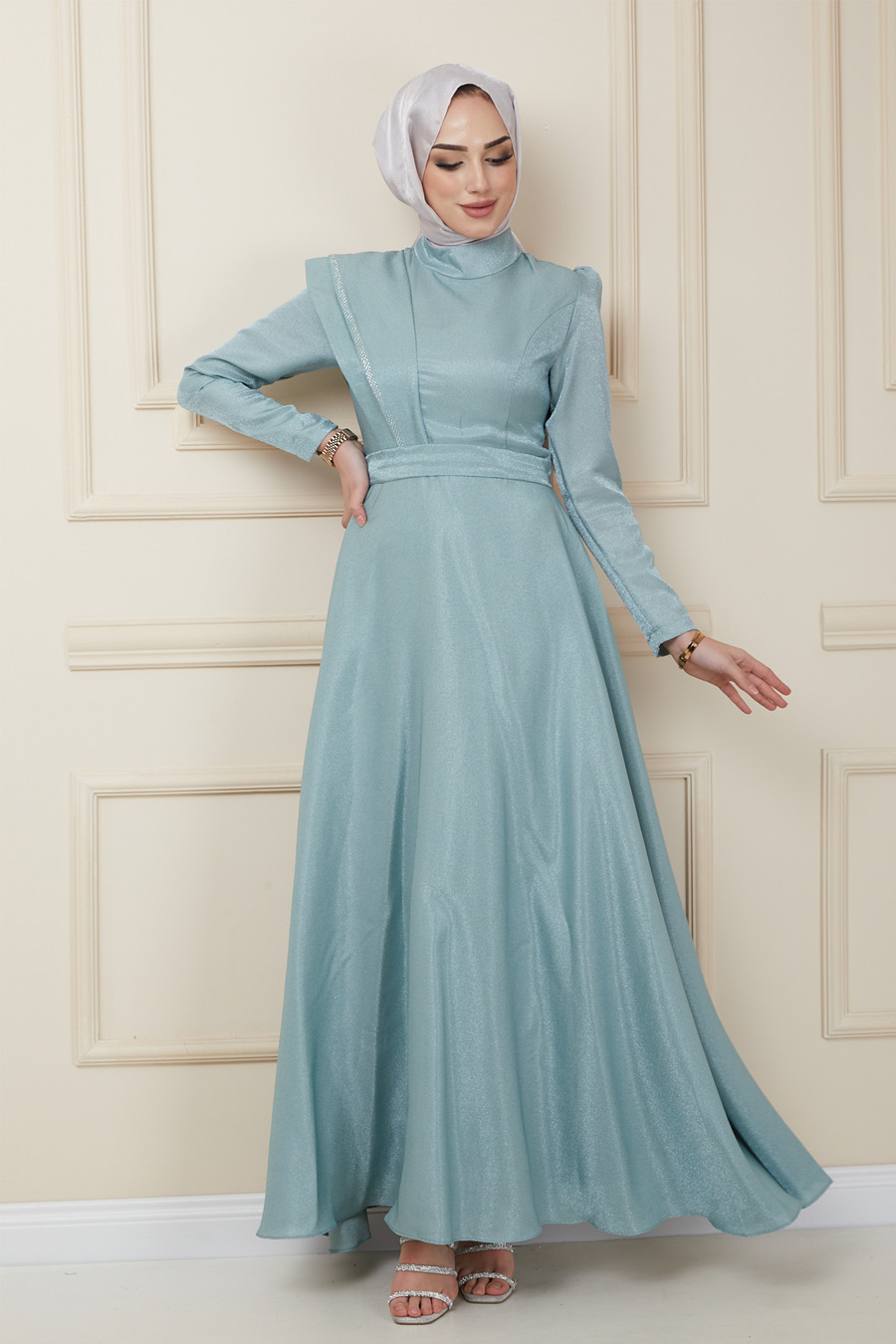 ICE BLUE EVENING DRESS  