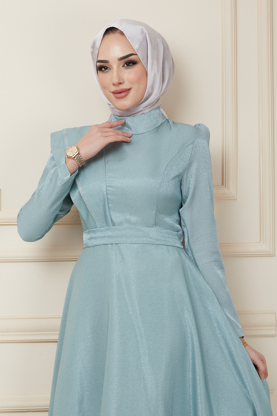 ICE BLUE EVENING DRESS  