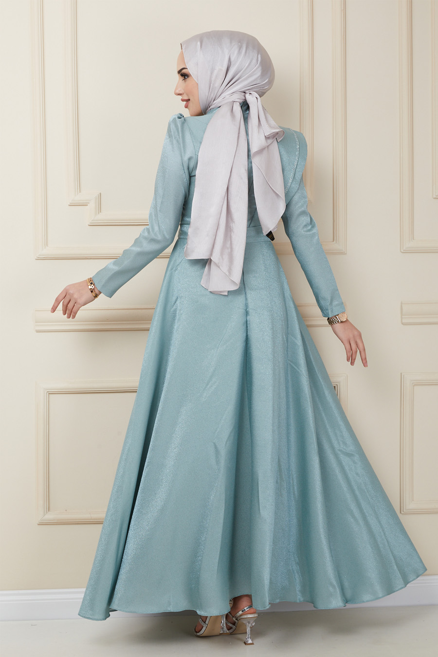 ICE BLUE EVENING DRESS  