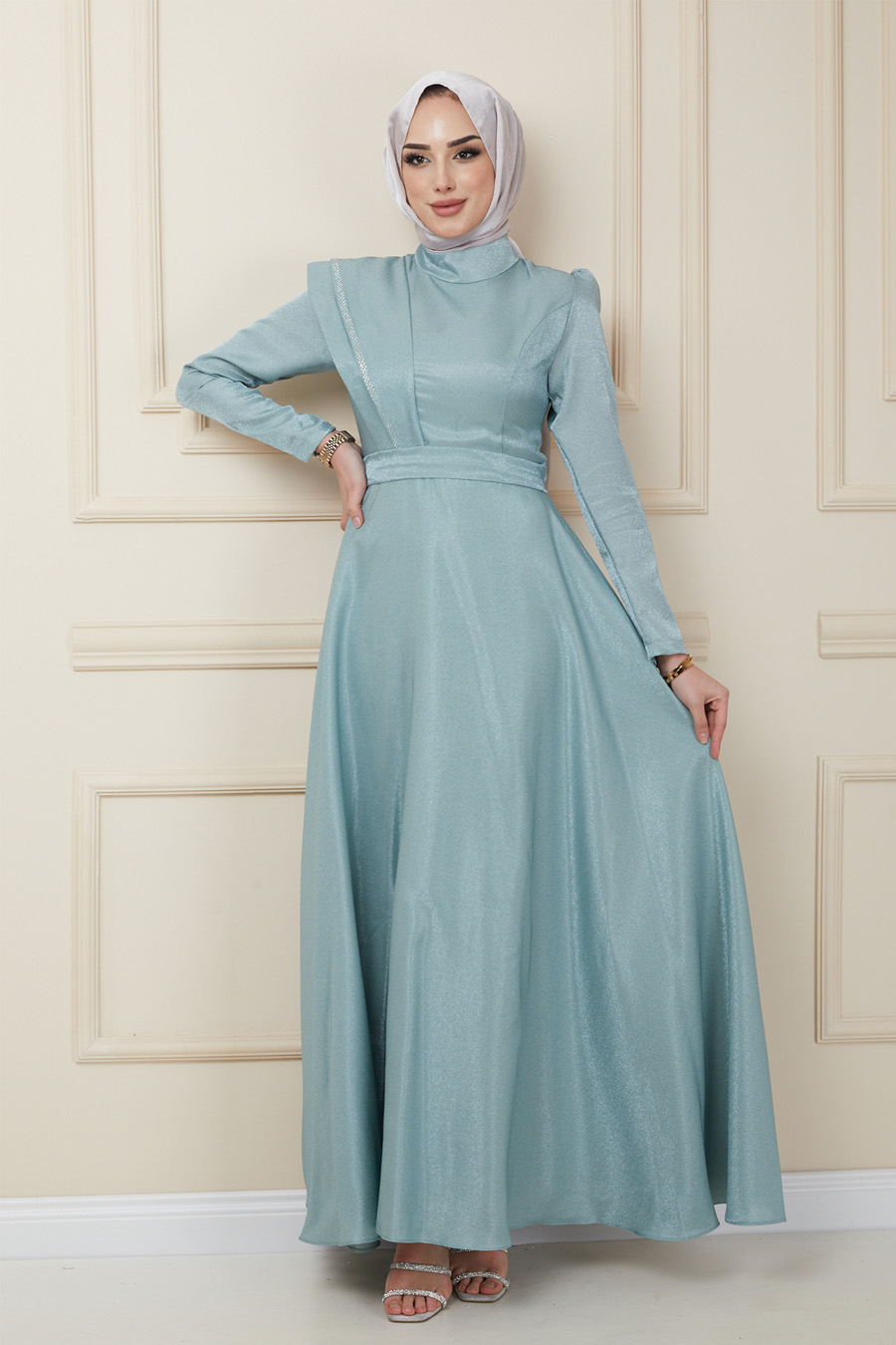 ICE BLUE EVENING DRESS  