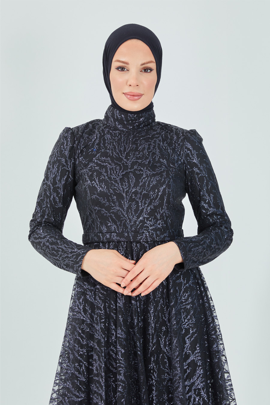 SILVERY BLACK EVENING DRESS  