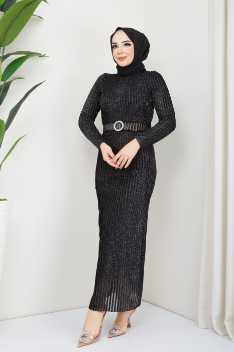 BLACK EVENING DRESS  