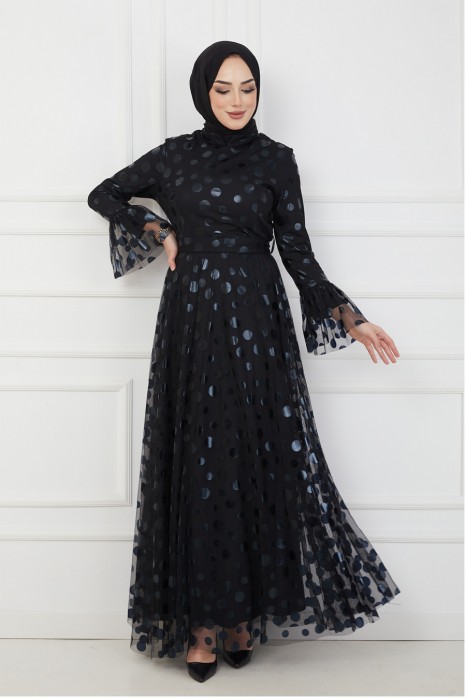 BLACK EVENING DRESS  