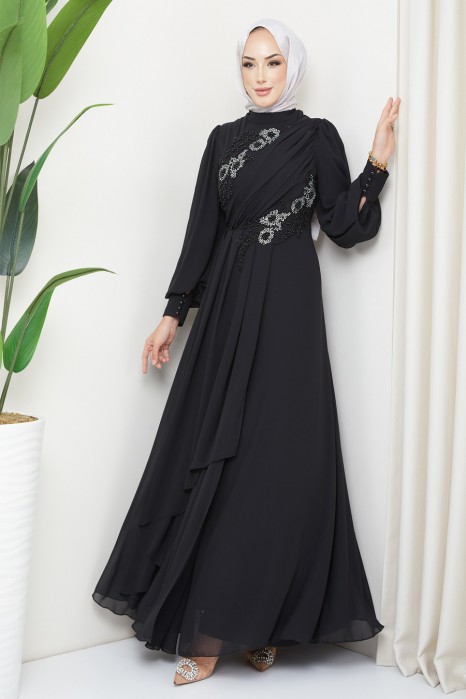 BLACK EVENING DRESS  