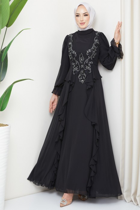 BLACK EVENING DRESS  
