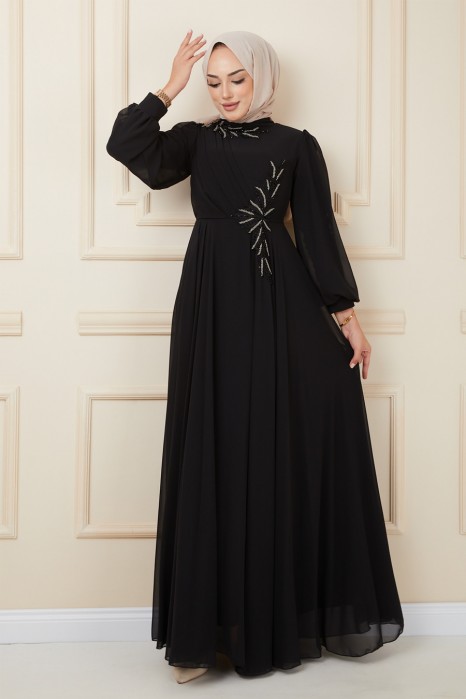 BLACK EVENING DRESS  
