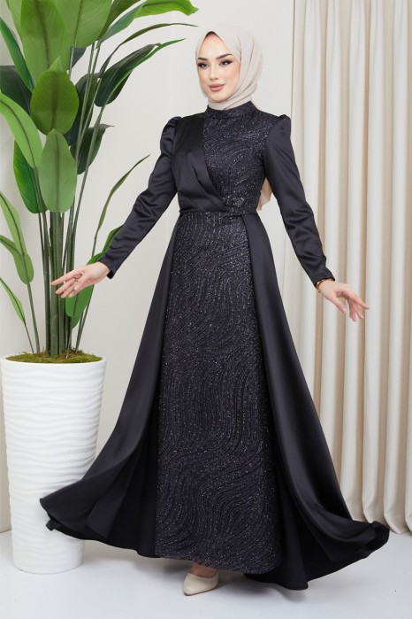 BLACK EVENING DRESS  