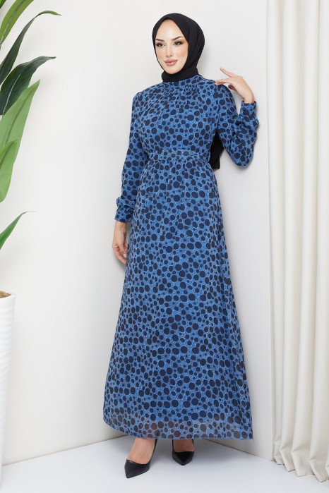 INDIGO COLOR   - POINT DRESS  